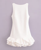 Elegant Pleated Dress For Women Sleeveless In Various Colors
