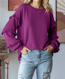 Lantern Style Dress With Lace Sleeves And Hooded Top