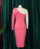 Sexy Shapewear Oblique Shoulder Dress Slimming Bodycon Evening Wear