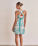 Stylish Women's Printed Halter Dress in Vibrant Colors