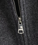 Pure Color Wide Zip Wool Coat With Classic Fit Beige