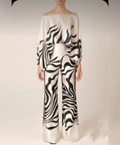 Classic Allover Plaid Batwing Sleeve Two Piece Set Outfit