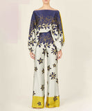 Classic Allover Plaid Batwing Sleeve Two Piece Set Outfit