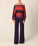 Classic Allover Plaid Batwing Sleeve Two Piece Set Outfit