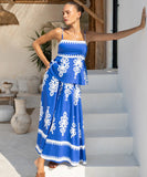 Ethnic Style Backless Halter Pants Set Figure Hugging