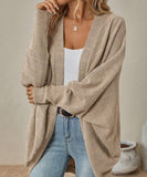 Batwing Sleeve Cardigan Loose Knit Coat Nylon Elastane