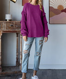 Lantern Style Dress With Lace Sleeves And Hooded Top