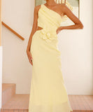 Sexy Plunging Neckline Form-Fitting Solid Color Dress
