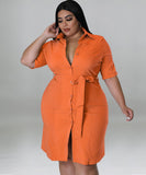 Elegant Solid Color Short Sleeve Blouse Dress Lightweight and Stylish