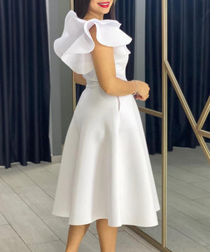 Chic Peplum High-Waisted A-Line Skirt for Timeless Elegance