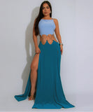 Backless High-Slit Dress in Vibrant Colors for Stunning Looks