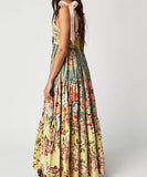 Stylish Women's Printed Halter Dress in Vibrant Colors