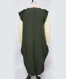 Plus-Size Loose Dress Double-Pocket Relaxed Fit Casual