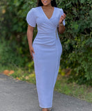 Elegant Diamond Embossed Long Dress for Banquet Events