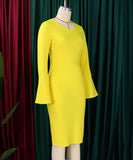 Fashionable Shirt With Flared Skirt Dress Long Sleeve Available In White Yellow Red Black