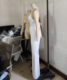 Women's High Neck Sleeveless One-Piece Pants in Apricot Black White
