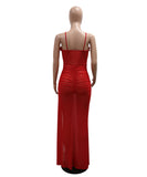 Seductive Sexy See-Through Polyester Mesh High Slit Dress