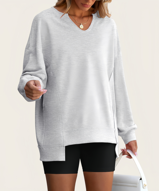 Striped V-Neck Loose Sports Shirt Hoodie For Women Relaxed Fit Moisture-Wicking Everyday