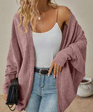 Batwing Sleeve Cardigan Loose Knit Coat Nylon Elastane