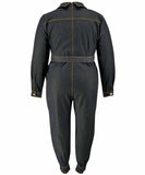 Relaxed Fit V Neck Casual Plus Size Denim Jumpsuit Women