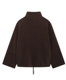 Solid Color Lambskin High Neck Woolen Coat Beige Warm