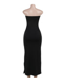 Sleeveless Beaded Plunging Neck Evening Dress Black