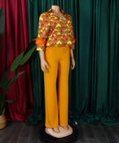 Stylish Printed Long-Sleeved Shirt Wide-Leg Pants Fashion Suit