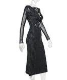 Sexy Sheer Strapless Maxi Black Evening Dress For Women
