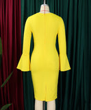 Fashionable Shirt With Flared Skirt Dress Long Sleeve Available In White Yellow Red Black