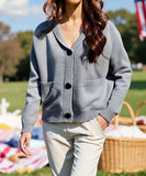 Printed Cardigan Casual Long Sleeve Sweater Everyday Comfort All Day Wear Essentials