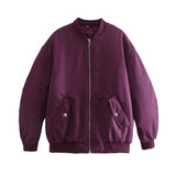 Relaxed Womens Baseball Style Jacket For Everyday Wear