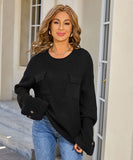 Relaxed Round Neck Sweater For Everyday Comfort Wear