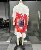Classic Printed Shirt Dress With Lapel Collar Slim Fit