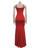 Classic Rhinestone Embellished Dress For Evening Occasions