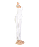 Fluffy Lace Halter Top And Pants Set With Tassels Details
