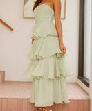 Stylish Strapless Backless Cake Dress in Vibrant Colors