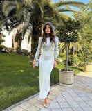 Long-Sleeved Knit Dress with Flattering Waist Cut