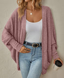 Batwing Sleeve Cardigan Loose Knit Coat Nylon Elastane