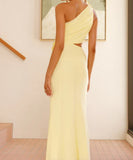 Sexy Plunging Neckline Form-Fitting Solid Color Dress