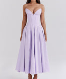 Sexy Sleeveless Plunging Dress Solid Color Polyester