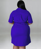 Elegant Solid Color Short Sleeve Blouse Dress Lightweight and Stylish