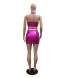 Chic Strapless Top with Hip Skirt and Neck Detail for Style in Vibrant Colors