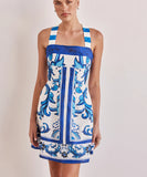 Stylish Women's Printed Halter Dress in Vibrant Colors
