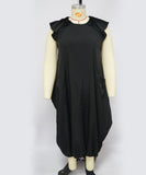 Plus-Size Loose Dress Double-Pocket Relaxed Fit Casual