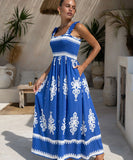 Vacation-Style Halter Top Beach Dress with High Waist Skirt