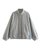 Relaxed Stand Up Collar Button Down Casual Everyday Jacket