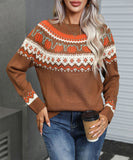 Relaxed Classic Christmas Round Neck Sweater For Women
