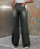 Distressed High Waist Wide Leg Jeans For Women Chic Casual