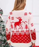 Classic Christmas Tree Print Round Neck Pullover For Women