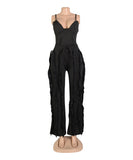 Fluffy Lace Halter Top And Pants Set With Tassels Details